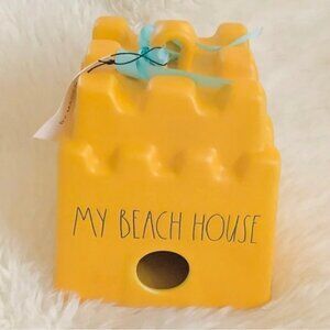 NEW Rae Dunn Yellow MY BEACH HOUSE Sandcastle Birdhouse